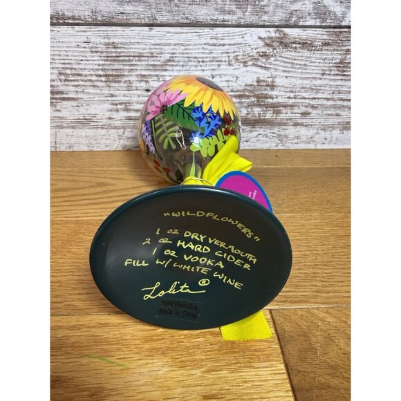 Lolita Love My Wine WILDFLOWERS Wine Glass Tag Original Box - Picture 9 of 9